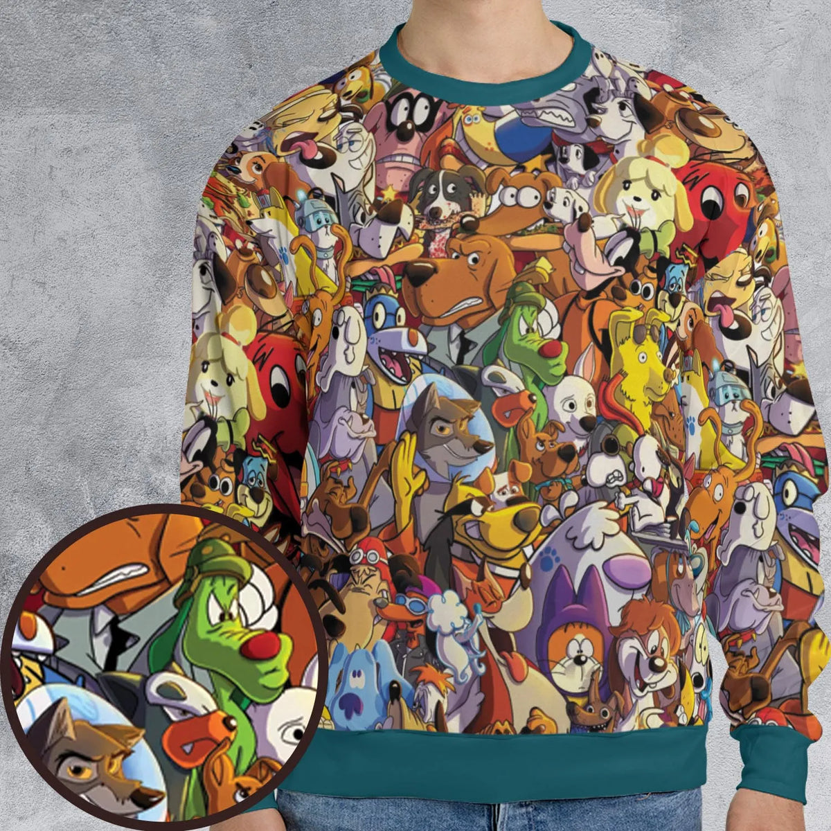 Dogs From Famous Cartoons All-over Print Sweatshirt