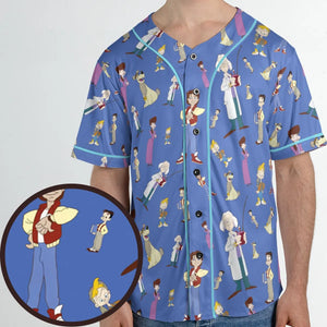 B2tf Cartoon Characters Seamless Unisex Baseball Jersey