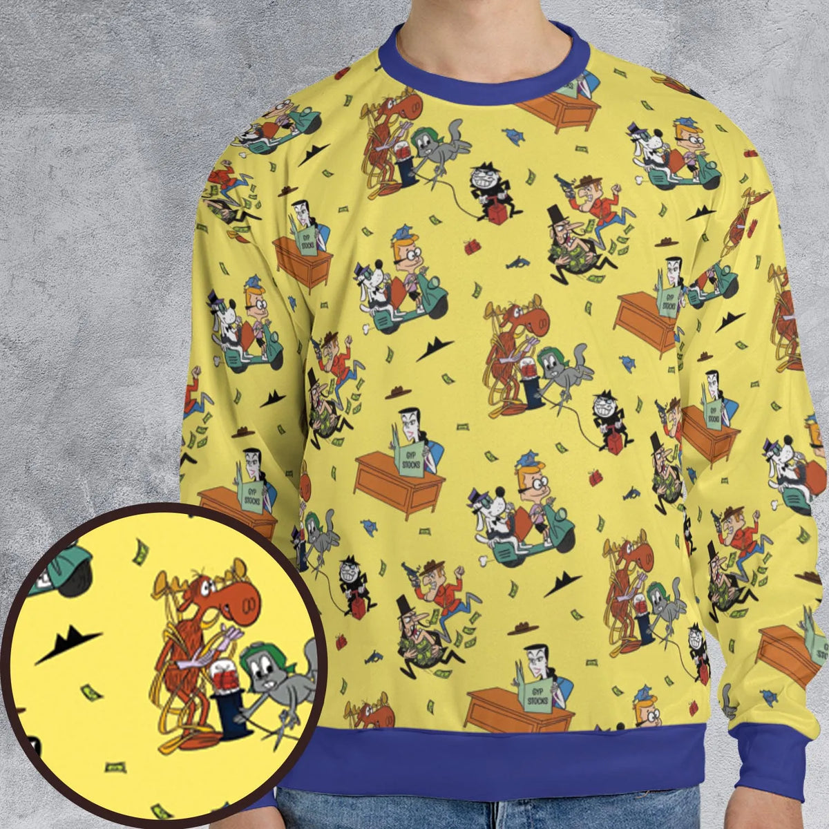 Moose And Squirrel The Adventures of Rocky and Bullwinkle All-over Print Sweatshirt