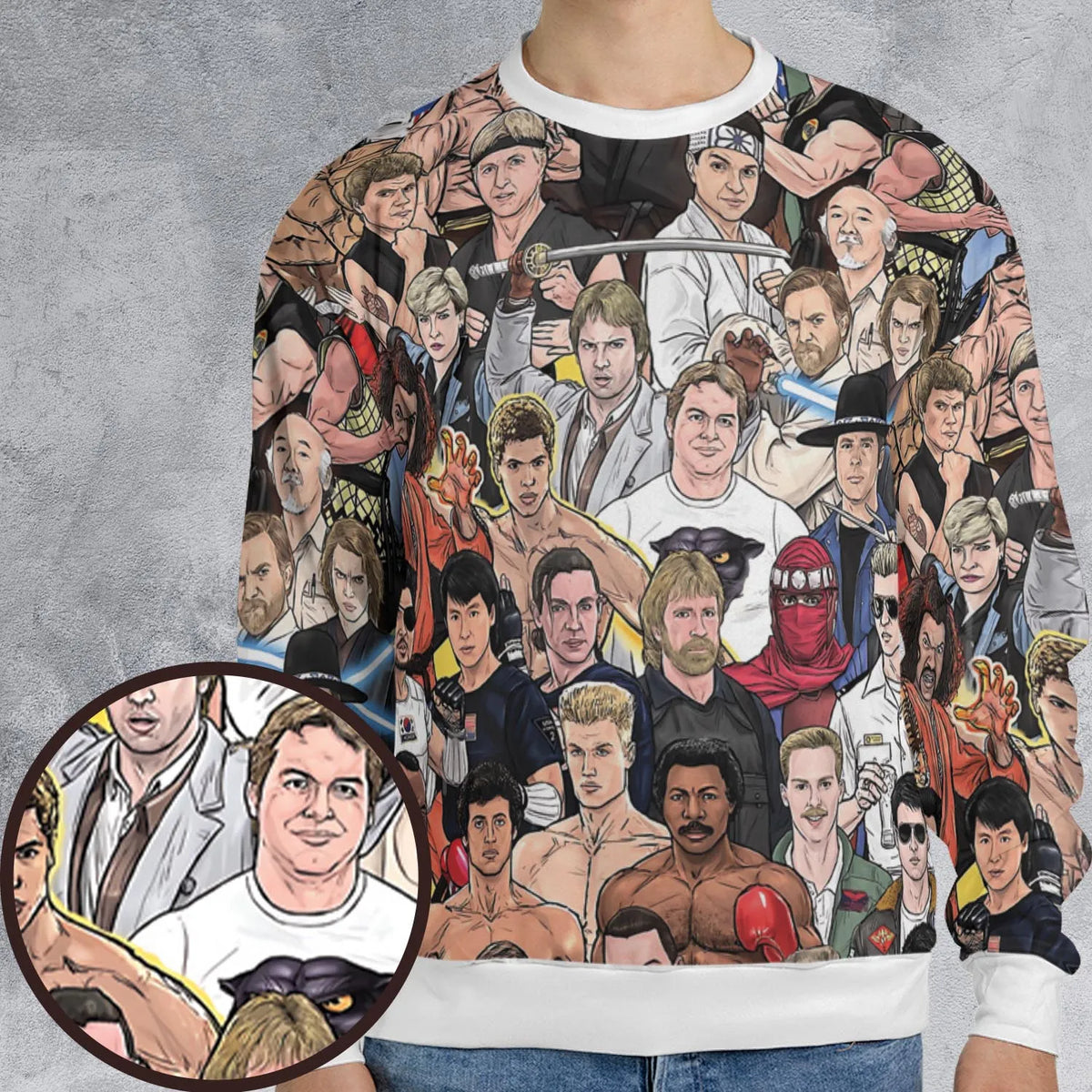 Martial Arts Stars All-over Print Sweatshirt