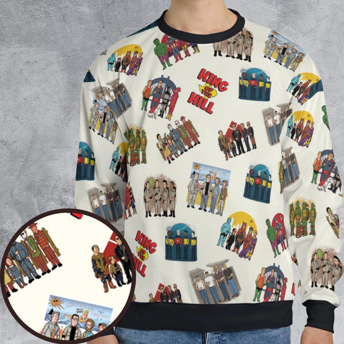 Hank Hill's Friends King Of The Hill Parody All-over Print Sweatshirt