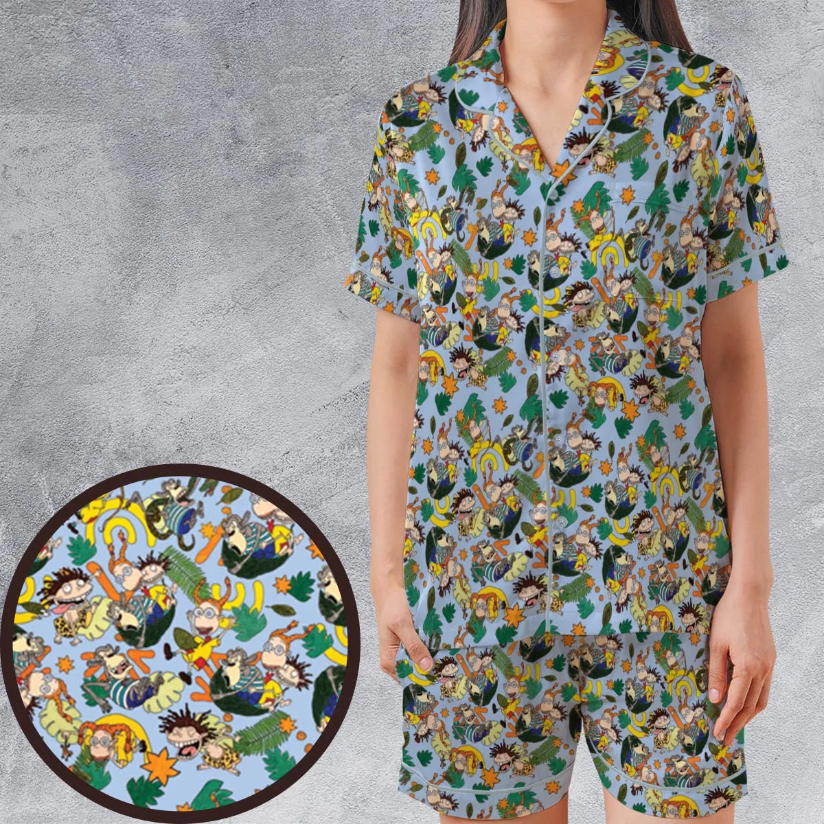 The Wild Thornberrys Characters Satin Short-Sleeve Pajamas Set