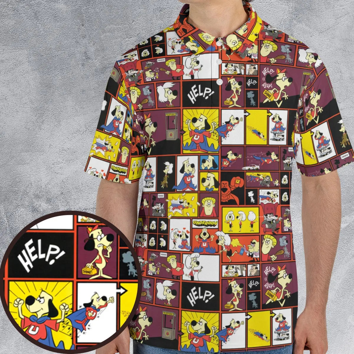Underdog Cartoon Pattern AOP Men/Women Polo Shirt