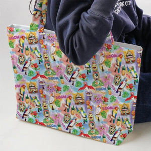 Tiki Room With Orange Bird Large Tote Bag
