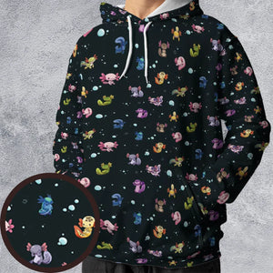 Axolotls Of The World Pattern All-over Print Hoodie