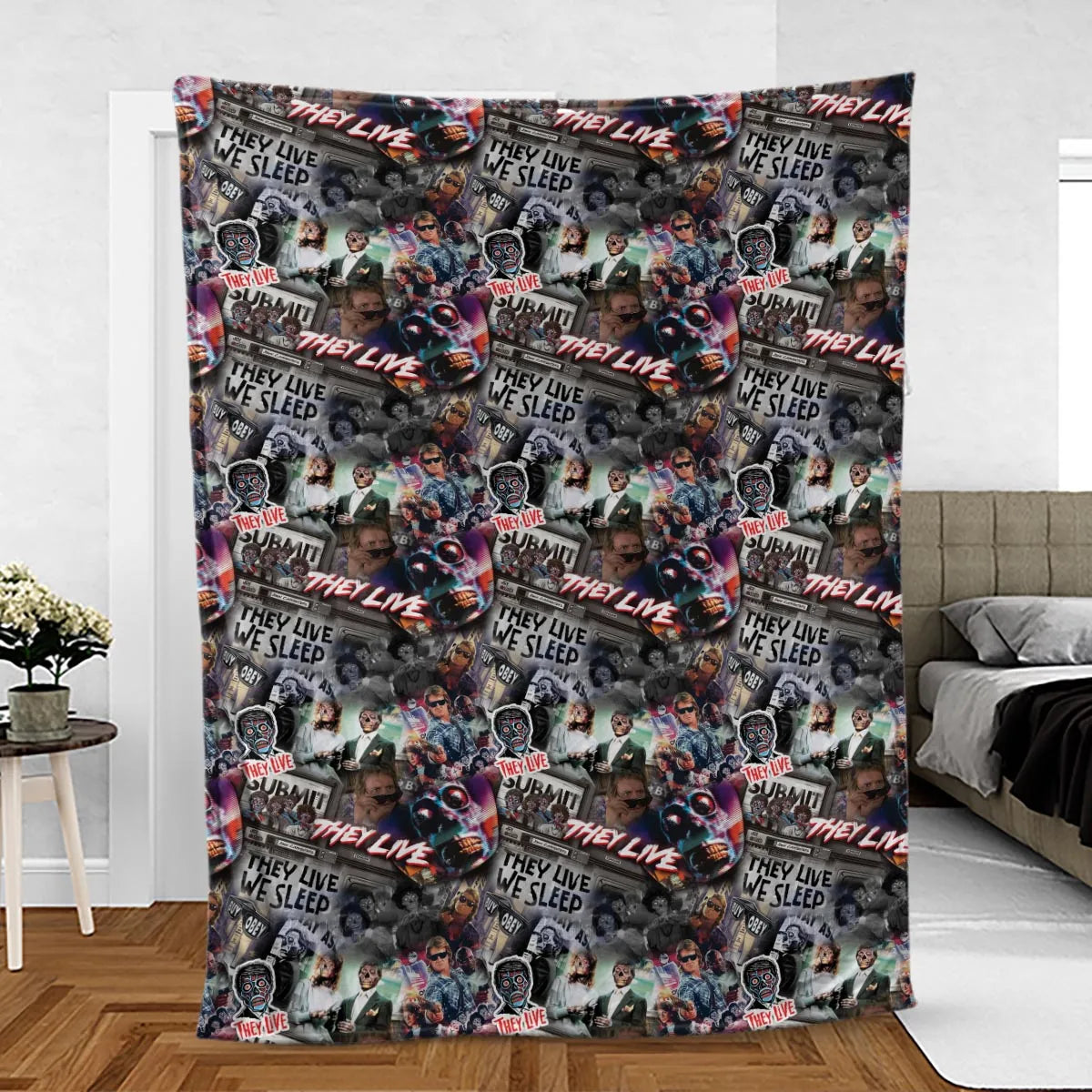 They Live Seamless Pattern Fleece Blanket