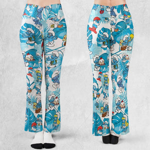 The Smurfs Pattern Flare Leggings