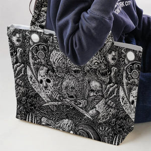 Horror Movie Assemblage Ghostface Xenomorph Pinhead Freddy Michael Myers Large Tote Bag
