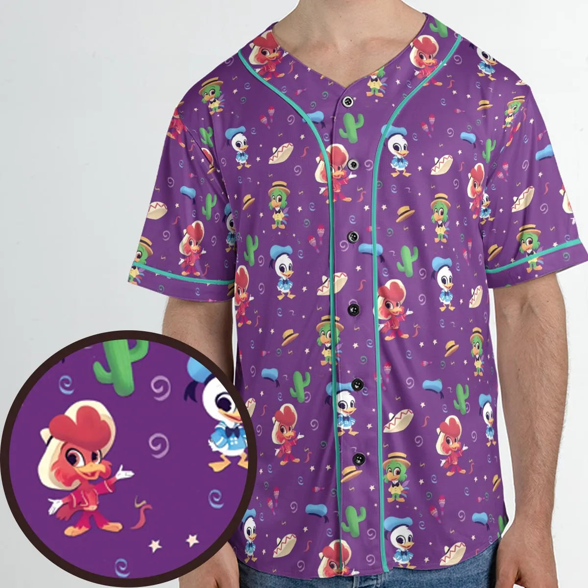 Three amigos Donald Ducktales Unisex Baseball Jersey