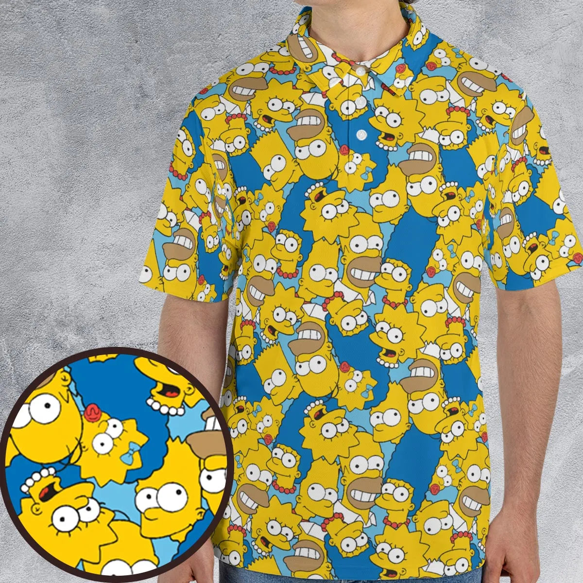 Head Toss The Simpson Characters AOP Men/Women Polo Shirt