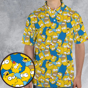 Head Toss The Simpson Characters AOP Men/Women Polo Shirt