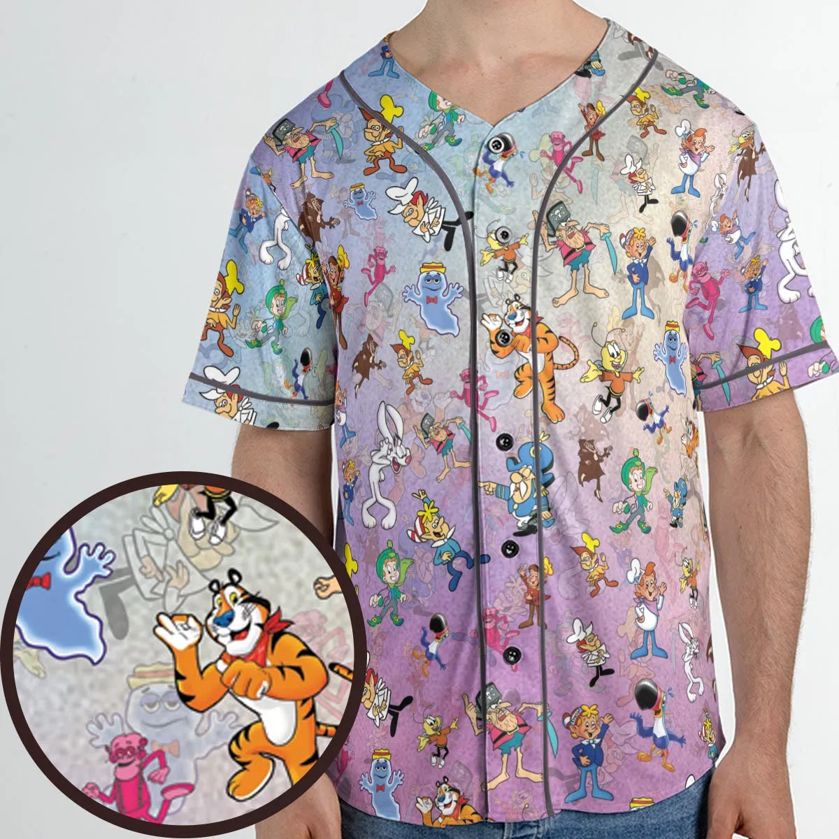 80s 90s Commercial Cereal Mascots Unisex Baseball Jersey