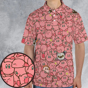 Cute Kirby Waddle Doo Bandana Waddle Dee Meta Knight Kirby's Characters AOP Men/Women Polo Shirt
