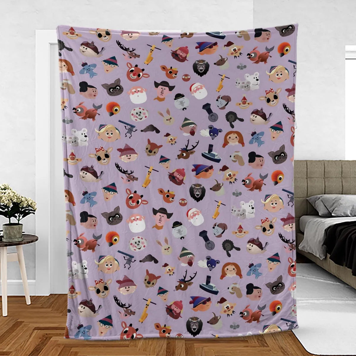 Iconography Rudolph the Red-Nosed Reindeer Fleece Blanket
