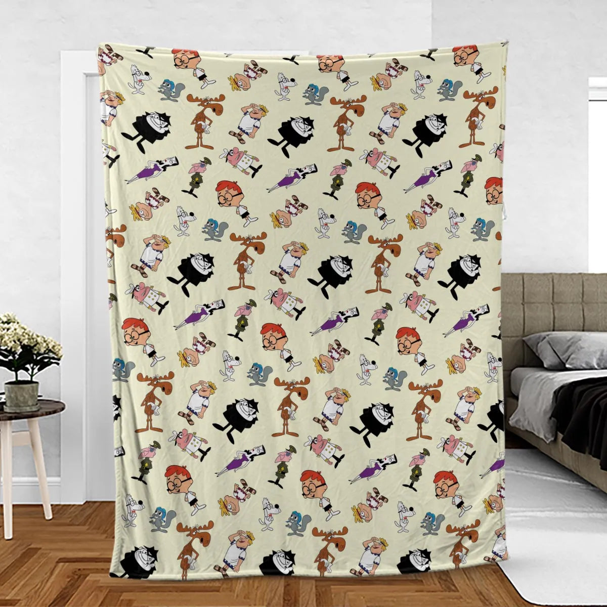 60s The Adventures Of Rocky And Bullwinkle and Friends Fleece Blanket