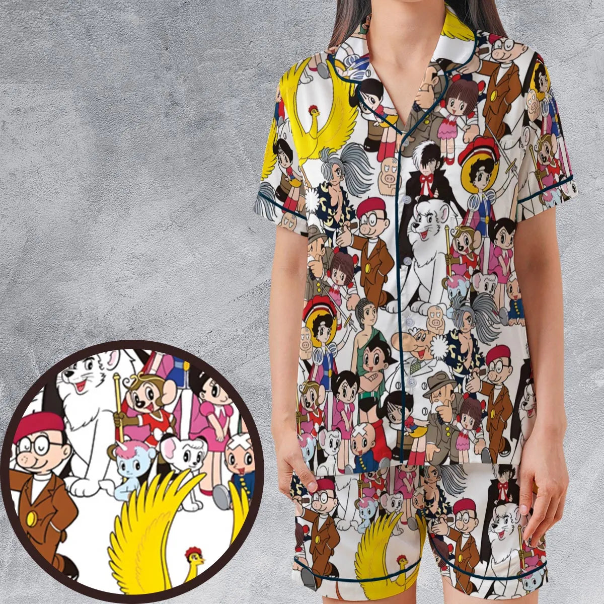 Mighty Atom Astro Boy Satin Short-Sleeve Pajamas Set