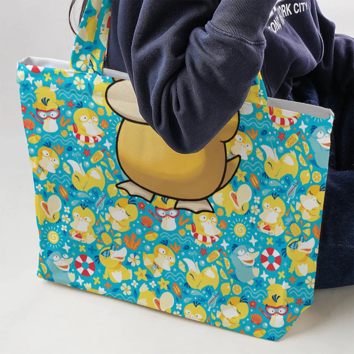 Psyduck Power Pokemon Large Tote Bag