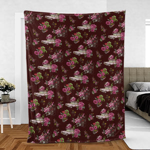 Slimer Ecto-1 Proton Pack Floral Ghostbusters Fleece Blanket
