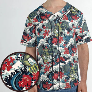 Great Waves Cthulhu Unisex Baseball Jersey