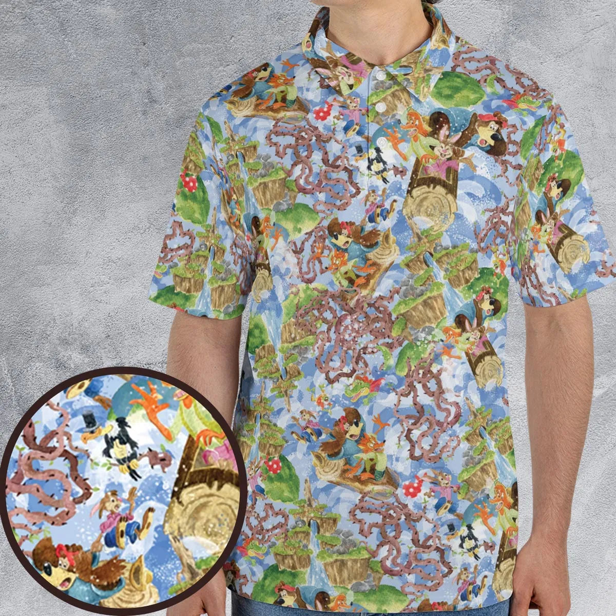 Magic Kingdom Splash Mountain AOP Men/Women Polo Shirt