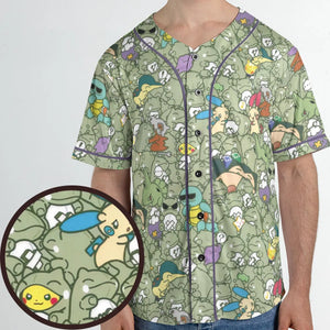 Epic Pokemon Pattern Unisex Baseball Jersey