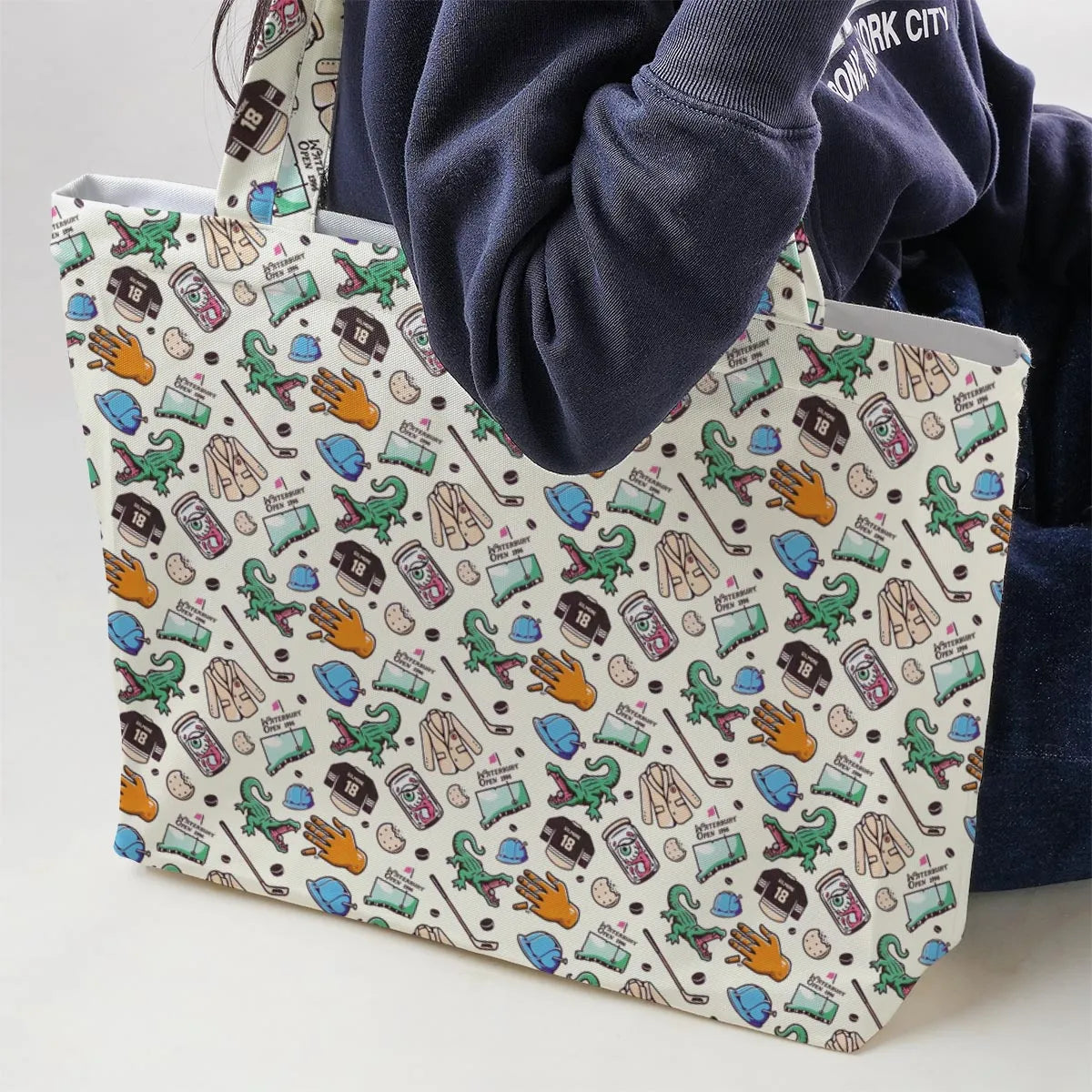Happy Gilmore Pattern Large Tote Bag