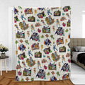 80s Famous Cartoon Characters Pattern Fleece Blanket