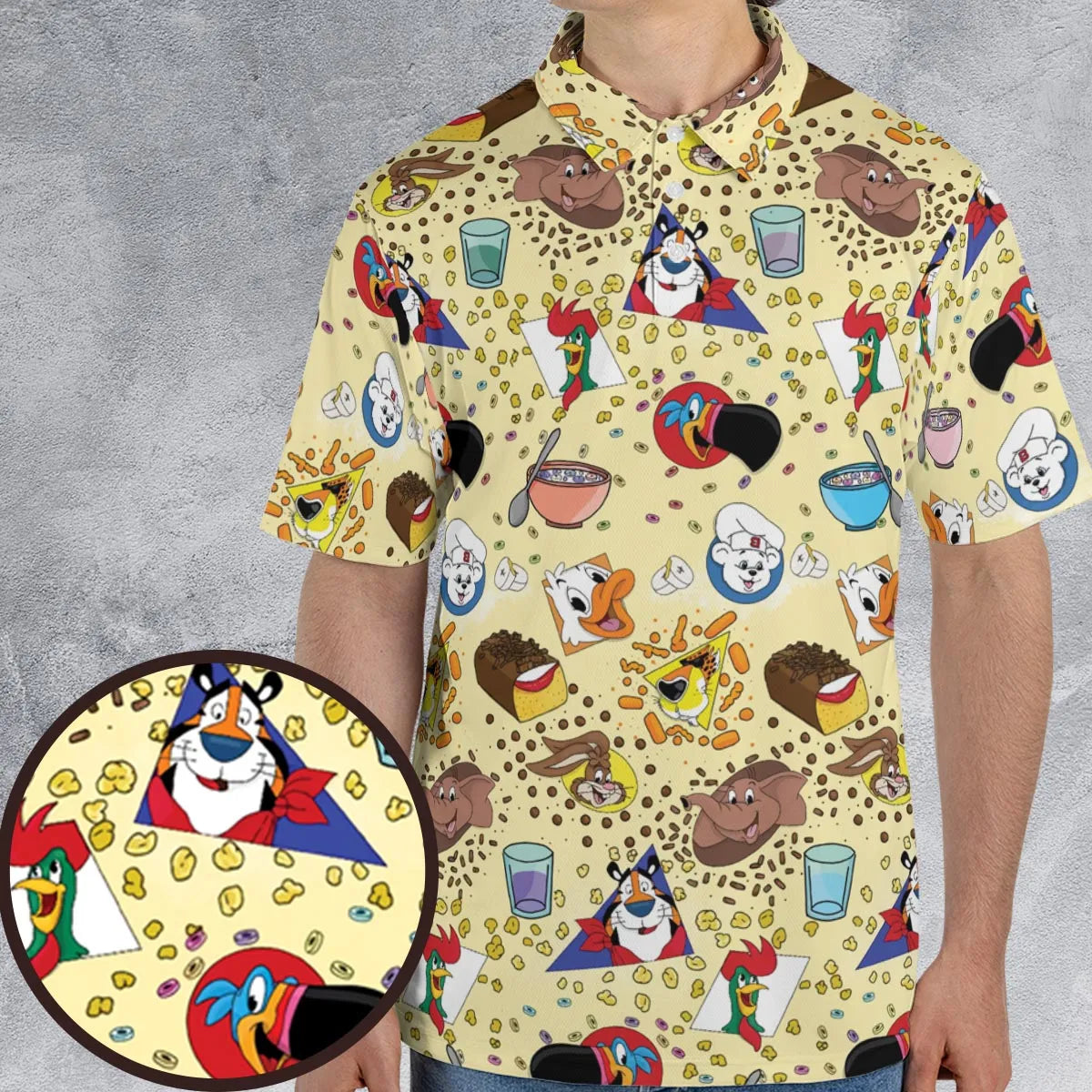 Bimbo Cheetos Cereal Mascot AOP Men/Women Polo Shirt