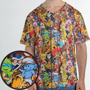 Old Cartoon Characters Unisex Baseball Jersey