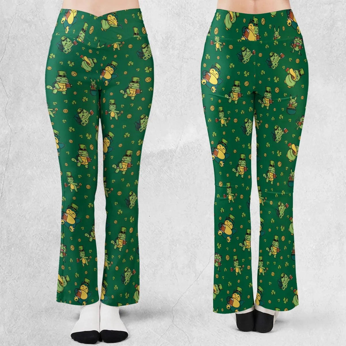 Happy St. Patrick day Pokemon Green Flare Leggings