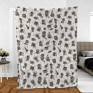 The Twilight Zone Characters Pattern Fleece Blanket