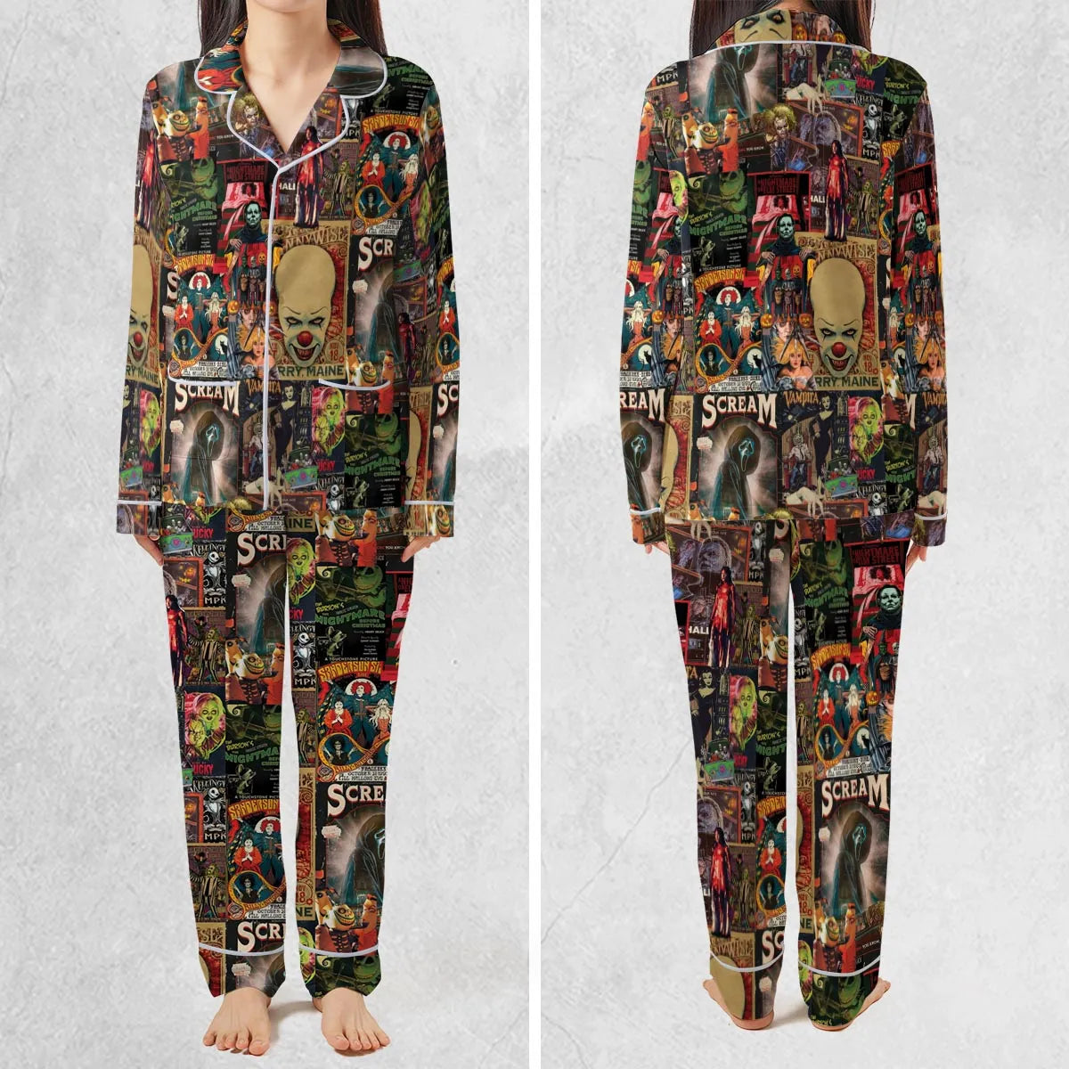 Vintage Scary Pajamas Set