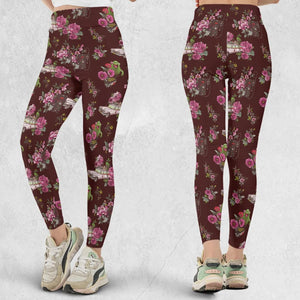 Slimer Ecto-1 Proton Pack Floral Ghostbusters Legging