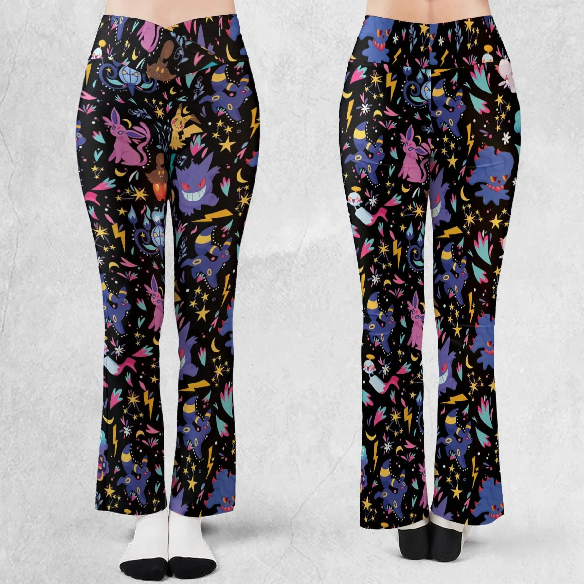 Ghost Buddies Cottagecore Pokemon Patterns Flare Leggings