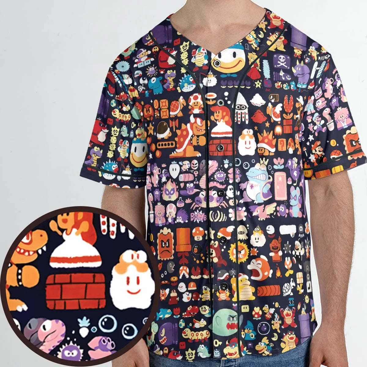 Mario Colors Super Mario Unisex Baseball Jersey