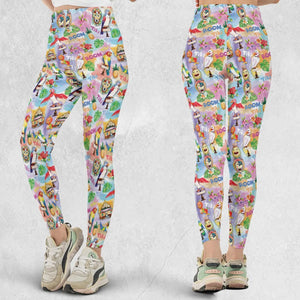 Tiki Room With Orange Bird Legging