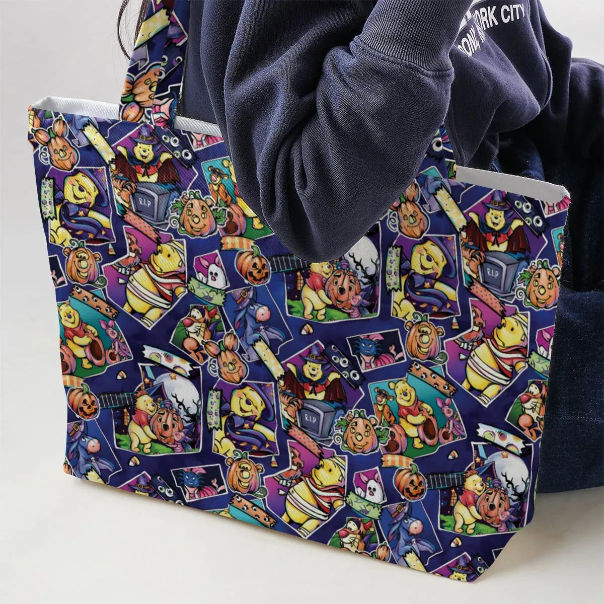 Pooh Bear Halloween Large Tote Bag