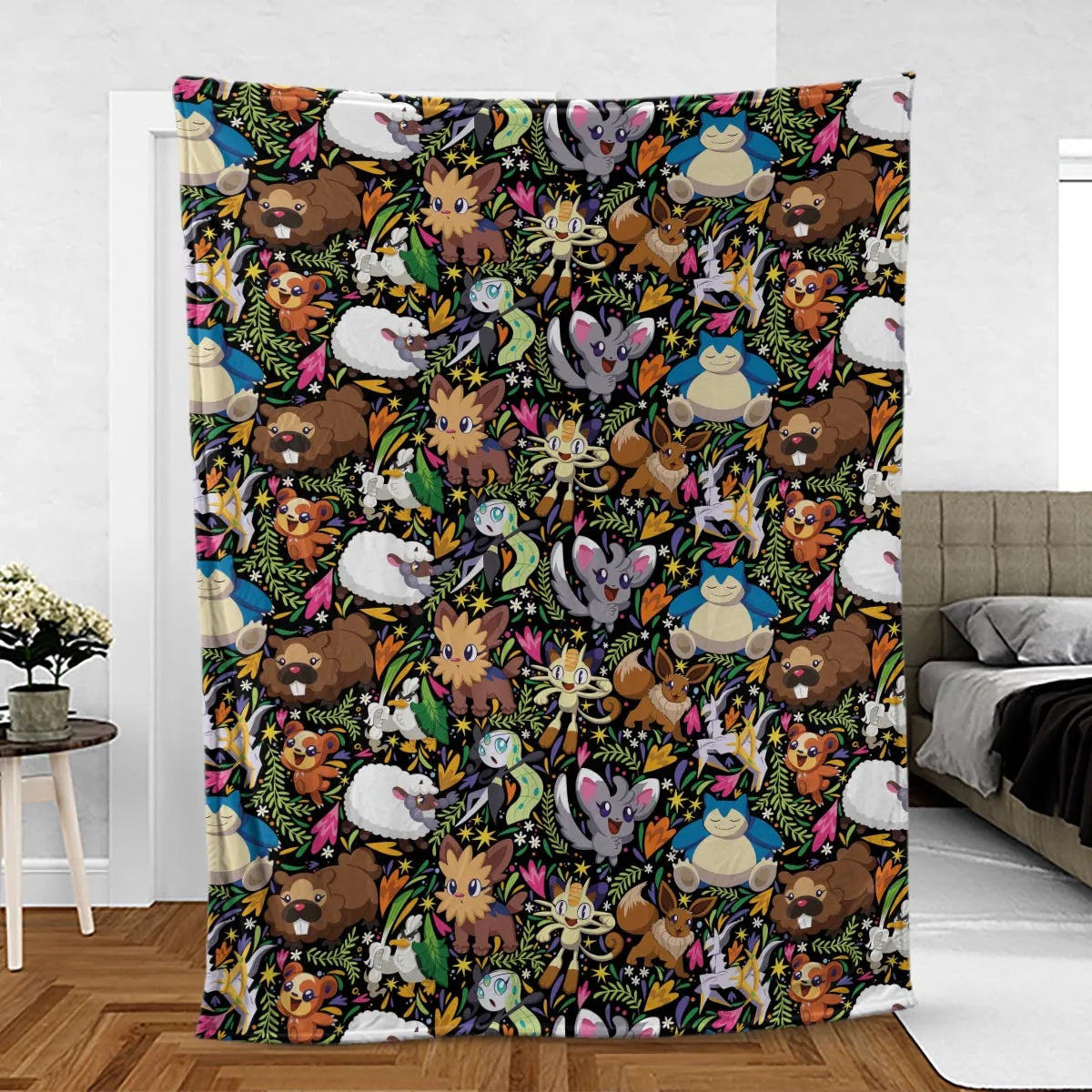 Exotic Tropical Pokemon Fleece Blanket