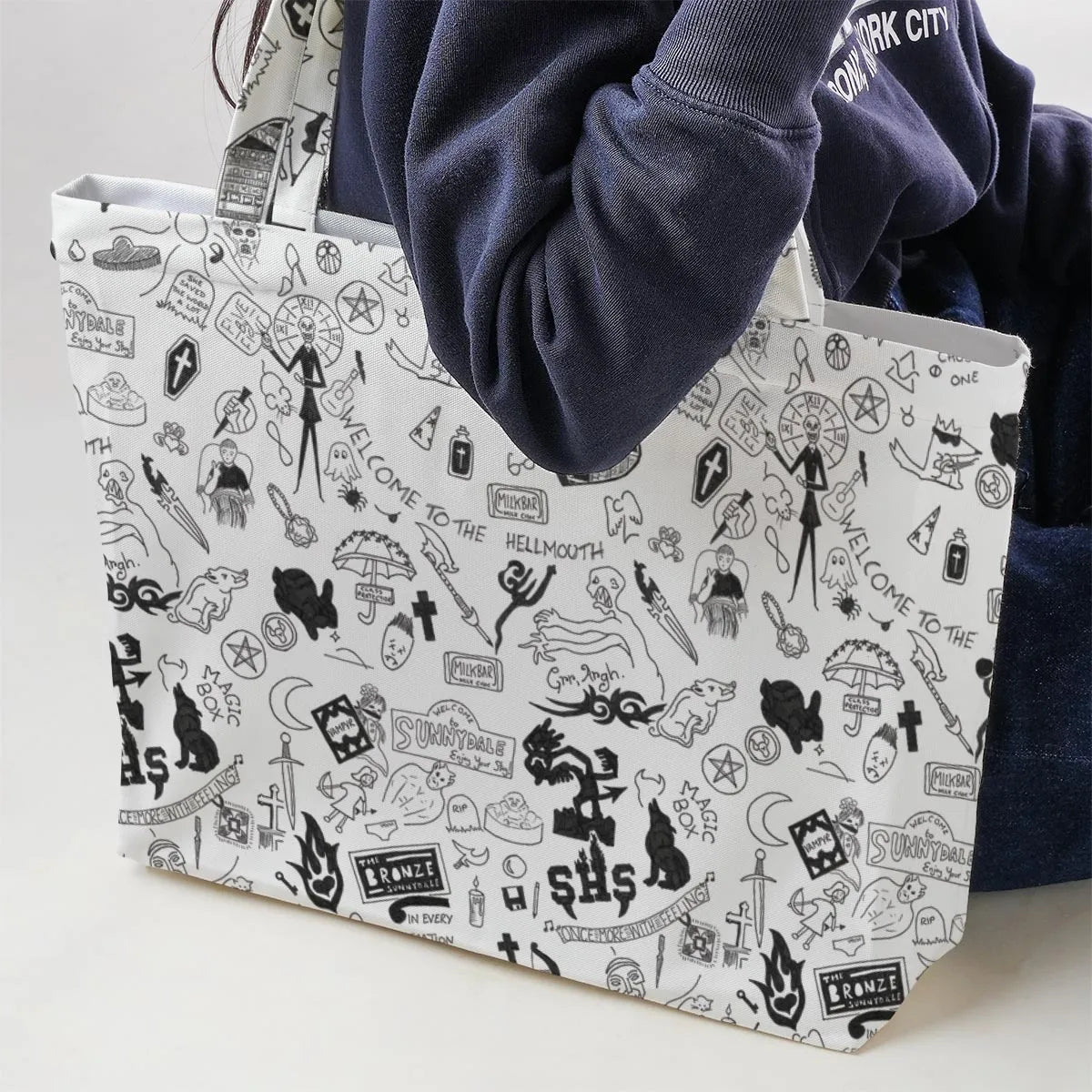 Buffy The Vampire Slayer Pattern Large Tote Bag