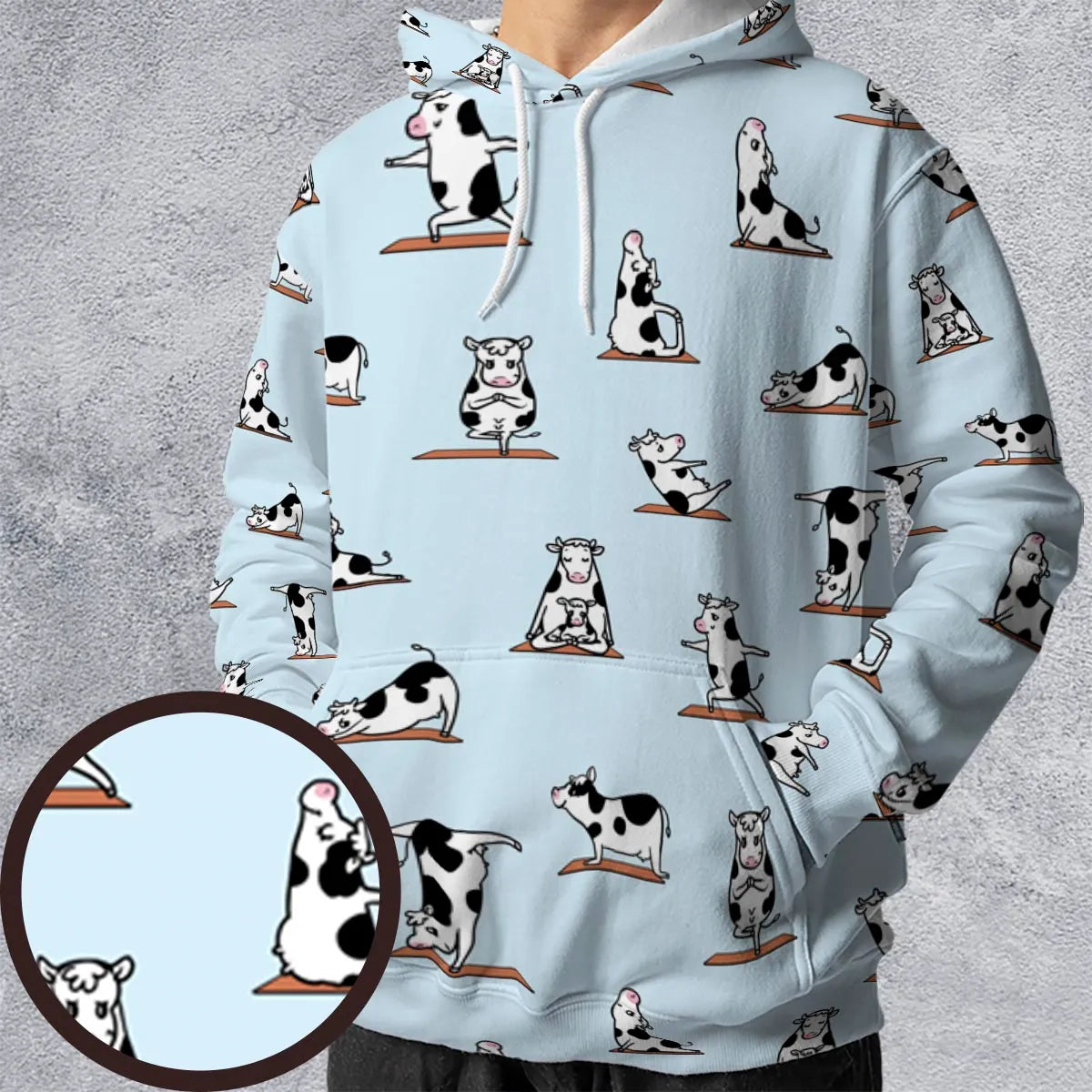 Moo Yoga Pattern All-over Print Hoodie