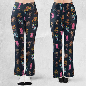 Funny Cereal Monsters Universal Monsters Flare Leggings