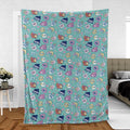 Adventure Time Floral Pattern Fleece Blanket