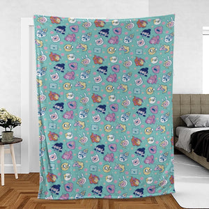 Adventure Time Floral Pattern Fleece Blanket
