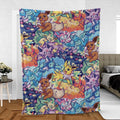 Evolutionary line of Eevee Pokemon Fleece Blanket