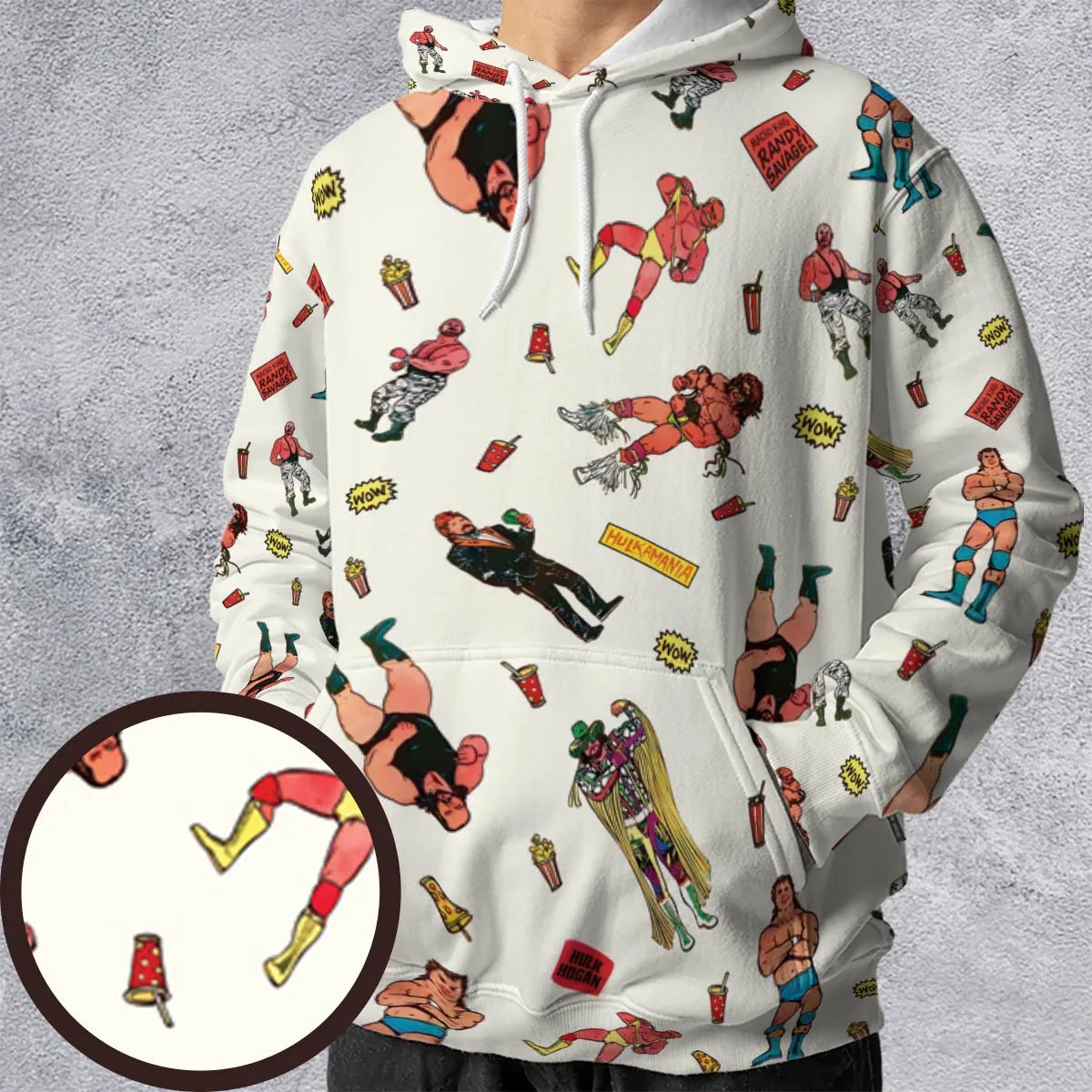 Wrestling Superstars Hulk Hogan Macho Man Logos All-over Print Hoodie