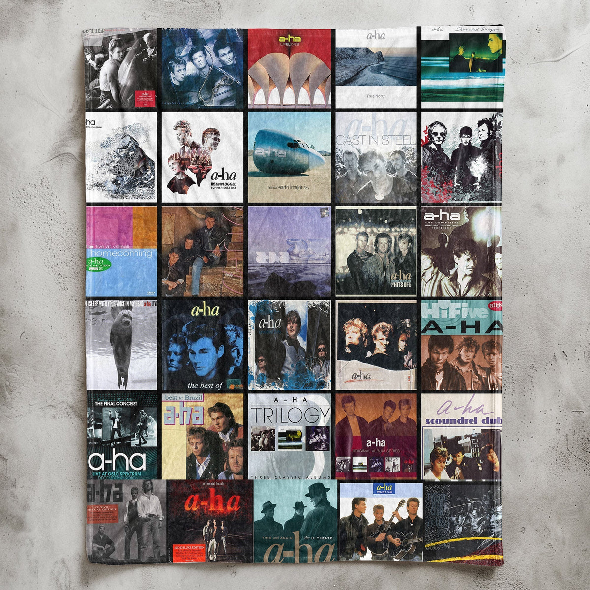 A-ha Sherpa Blanket Iconic Album Cover Collage Cozy Throw for Synth-Pop Fans