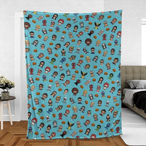 Many Faces of Bob's Burger Fleece Blanket