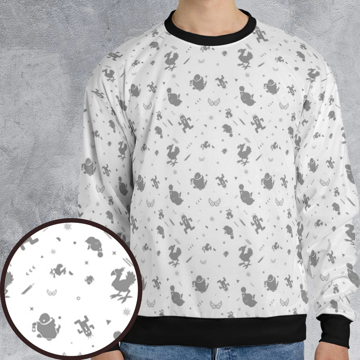 Final Fantasy Creatures Pattern All-over Print Sweatshirt