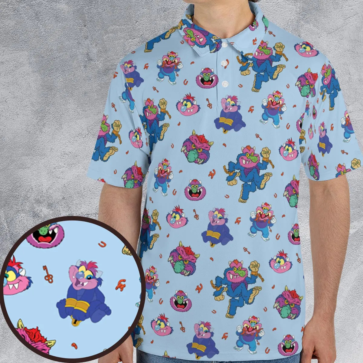 Blue Monster My Pet Monster AOP Men/Women Polo Shirt
