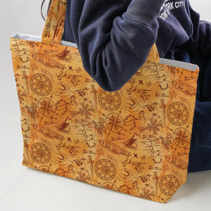 Vintage Adventure Map Indiana Jones Large Tote Bag